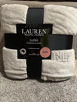 Lauren Ralph Lauren Light Gray Micromink Blanket Size King • $80