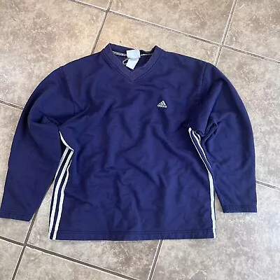 Vintage Adidas Sweatshirt Men M Purple Pullover Jersey Sweater 90s Streetwear • $14.97