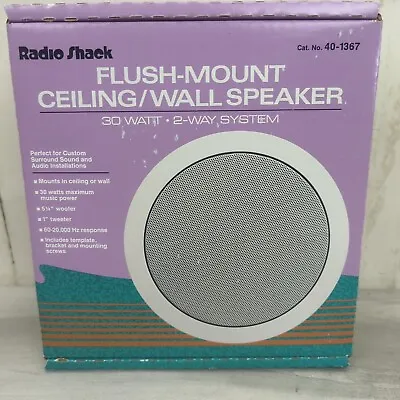 Radio Shack Flush Mount Ceiling/Wall Speaker 40-1367 Tandy Corp Open Box Vintage • $30.39