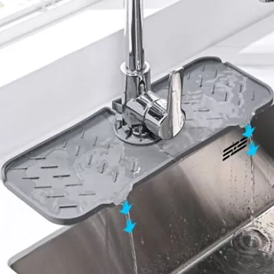 Kitchen Faucet Sink Splash Guard Silicone Faucet Water Catcher Drying Mats Pad • $12.31