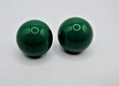 Green Plastic Dome Pierced Earrings 1970-'80s • $4.95