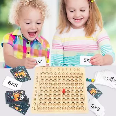 Wooden Kids Multiplication Practice Board Game Toy Educational Game Xmas Gift US • $17.94