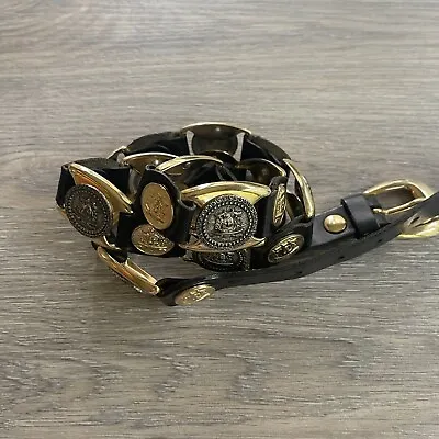 Beautiful RARE Vintage Versace Medusa Estro Versa Coin Belt. Size M #1738 • $300