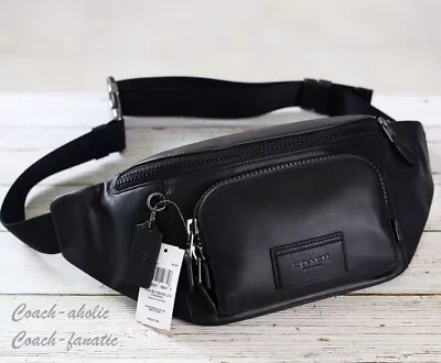 NWT Coach C2716 Track Belt Bag Leather Fanny Pack Sling Bag In Black • $169.95