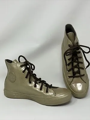 Converse All Star Chuck Taylor Gold Patent Hi Shoes 553269C Womens Sz 6 • $11.24