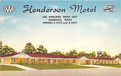 South Marshall Texas 1950s Postcard Henderson Motel  • $6.55