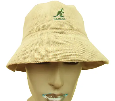 Kangol - Womens Light Khaki Bucket Hat -  Tropic Lahinch  Foldable Size M / 56cm • £8.95
