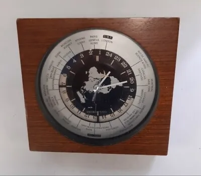 £9.99 • Buy Seiko Quartz World Time Wood Desk Clock Japanese Made 1970's #120