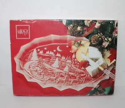 Mikasa Crystal Christmas Serving Platter Silent Night  • $10