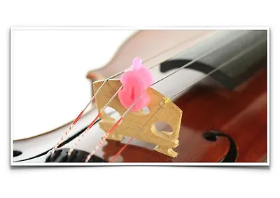 NEW Original Tourte Single Hole Pink Rubber Violin Viola Mute 3/4 - 4/4 Size. • $8.36