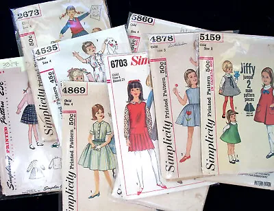 $19.95 • Buy Lot Of 10 Vintage SEWING PATTERNS 1950s - 70s Simplicity KIds Lot #KA11 Sz 3 & 4