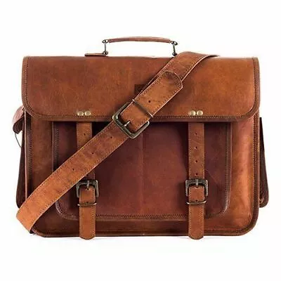 New Men's Handmade Genuine Vintage Leather Messenger Bag Shoulder Laptop Bag • $84.14