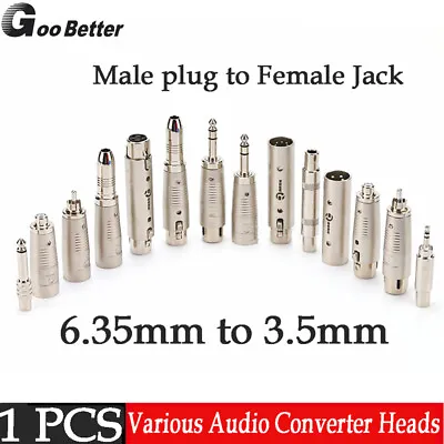 6.35mm 1/4  Inch Male Plug To 3.5mm 1/8  Female Jack RCA Audio Converter Adapter • £2.08