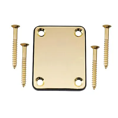 Musiclily Gold 4 Hole Metal Neck Mounting Plate For Fender Style Guitar Bass • $18.67