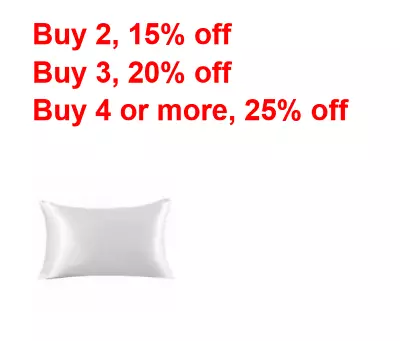 100% Both Side Satin Silk Pillow Case Pillowcase Standard Cover Bedding Soft • $6.45