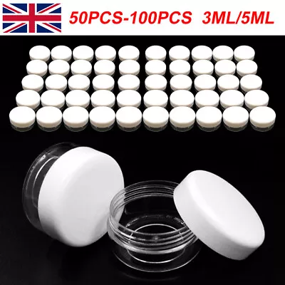 3ML/5ML Clear Cosmetic Sample Craft Storage Containers Cosmetic Tools Pots • £9.69