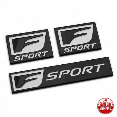 3x F-Sport Black Logo ABS Badge Side Fender Marker Trunk Lid Nameplate Emblem • $49.99