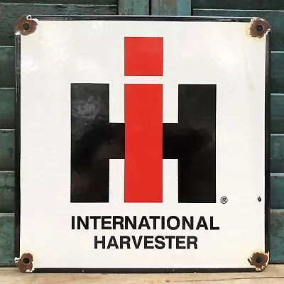 Vintage Ih International Harvester 10” Farm Equipment Tractor Porcelain Sign • $29.99