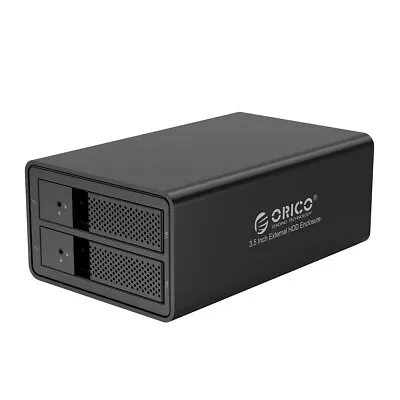 ORICO Tool-free 2-Bay 3.5  Aluminium USB 3.0 HDD Hard Drive Enclosure Case Raid • £92.95