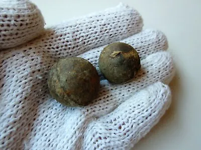 Lot Of 2 Ancient Pirate Iron Small Cannons Balls From Ship Bombards 15 AD. • £115.82