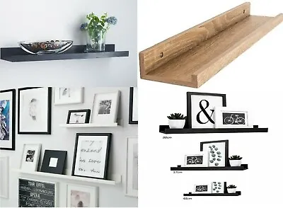 £9.50 • Buy Wooden Wall Mounted Floating Shelf Kit Display Unit Home Bathroom Decor Shelves