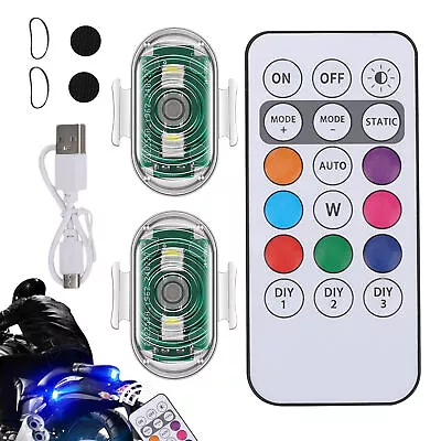 Wireless Strobe Light With Remote Control Warning USB Flashing Motorcycle Drone • $11.15