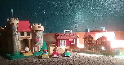 Mixed Vintage Fisher Price Little People Lot Castle Cottage McDonald's Cars • $99.99