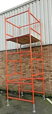 SCAFFOLD TOWER 4' X 4'   DIY   16'6ft WORKING HEIGHT PPC SAFETY ORANGE TOWERS • £400
