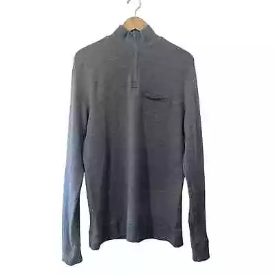 We Norwegians 1/4 Zip Sweater Merino Wool Gray Size XL Slim Cut Pullover • $59