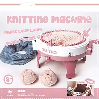 48 Needles Knitting Machine Round Hand Weaving Loom DIY Scarf Hat Kids Toy UK • £28.59