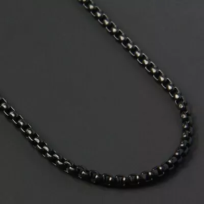 Men Chain Necklace Titanium Steel Thin Black Box Jewelry Gift Geometric Shape • $17.83