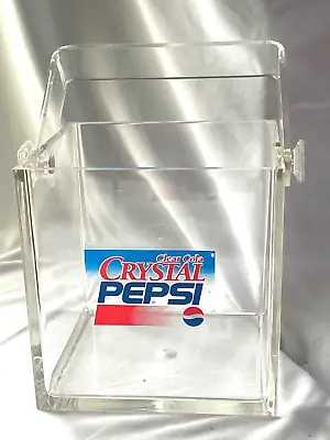 Rare Vintage Lucite Crystal Pepsi Open Top Ice Bucket- Free Ship • $252.90