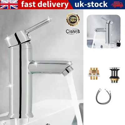 £15.59 • Buy New Modern Waterfall Bathroom Tap Basin Sink Mono Mixer Chrome Cloakroom + Waste