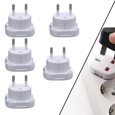 £6.39 • Buy 5/10X 3 TO 2 PIN Power Plug Convert UK To EU Euro Europe European Travel Adaptor