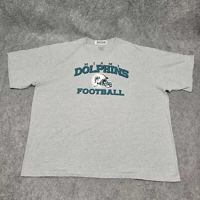 $18.50 • Buy Reebok X Miami-Dolphins T-Shirt 2XL Gray Graphic-Tee