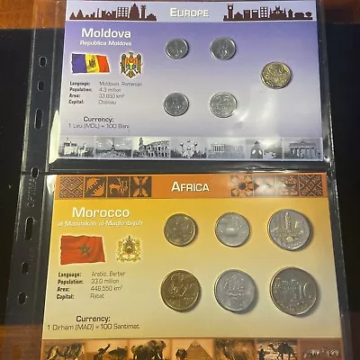 Littleton World Coin Mint Sets - Moldova & Morocco - Lot Of 2 Coin Sets • $3.25