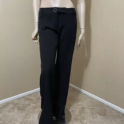 Women’s Black Polyester Casual Classic Beads Button Zipper Straight Size L Pants • $25