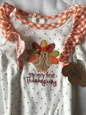 Thanksgiving~”My Very First Thanksgiving”~Baby Girls Outfit~6 Mth.~NEW~FREE SHIP • $19.95