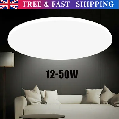 £1 • Buy Round Ceiling Light LED Panel Down Lights Kitchen Bathroom Living Room Wall Lamp