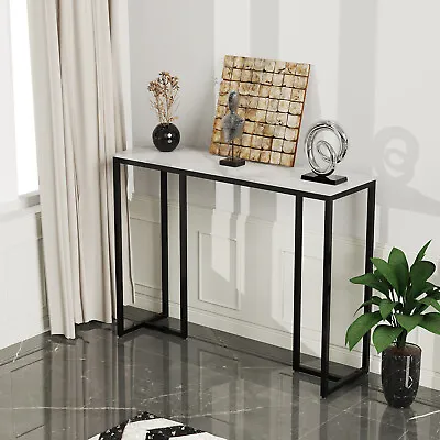 £89.91 • Buy Console Table Side Table Heavy Duty Marble Top Desk Entryway Hallway Furniture