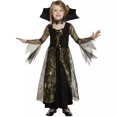 Spiderella Girls Vampire Costume 7-9 Years Halloween Fancy Dress Party Kids • £7.99