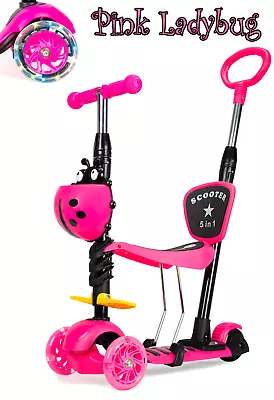 3 Wheel MULTI Scooter With LED Light Wheels - Pink Toddler Kids Ride On Toy • $89
