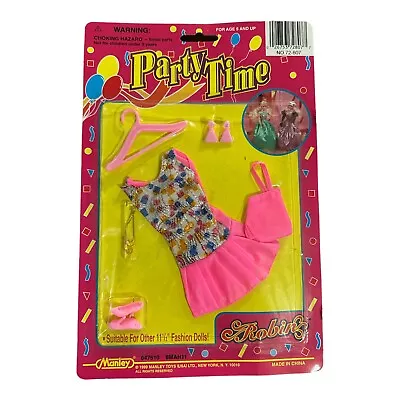 VTG Robins Party Time Dress Clone Fashion Doll Silver Lame Pink Geo Print • $34.17