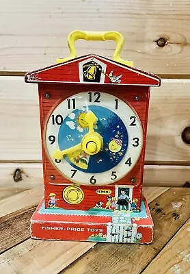 Vintage FISHER PRICE 1968 MUSIC BOX TEACHING CLOCK NO. 998 Plays Music Works Toy • $4.50