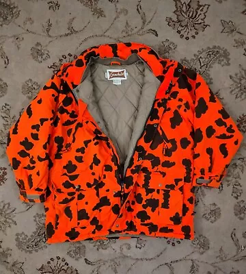 Vintage 90s Gamehide Orange Blaze Camo Realtree Outerwear Hunting Jacket 2XL USA • $49.99