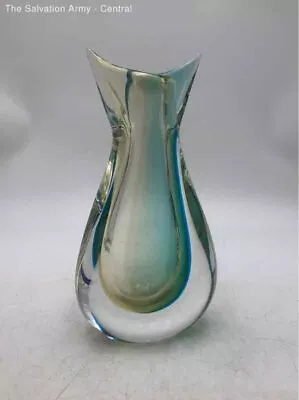 Murano L Onesto Oggetti Italy Art Glass Decorative Heavy Duty Vase • $26