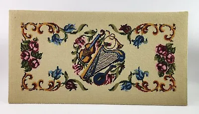 Violin Harp Musical Piano Bench Cover Pillow Frame Needlepoint Instruments • $75