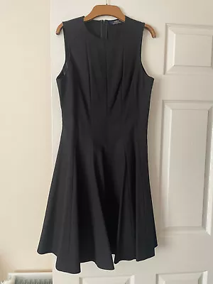 Polo Ralph Lauren Black Sleeveless Cocktail Dress Fit & Flare Size UK 10 New • £37