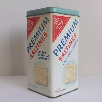 Vintage NABISCO Premium Saltines 14 Oz Tin C.1957—one Panel In Spanish—very Good • $19.95