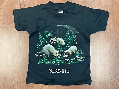 Vintage Yosemite Raccoon Half Dome Kids 2-4 T Shirt Deadstock 90s Toddler Tee • $20